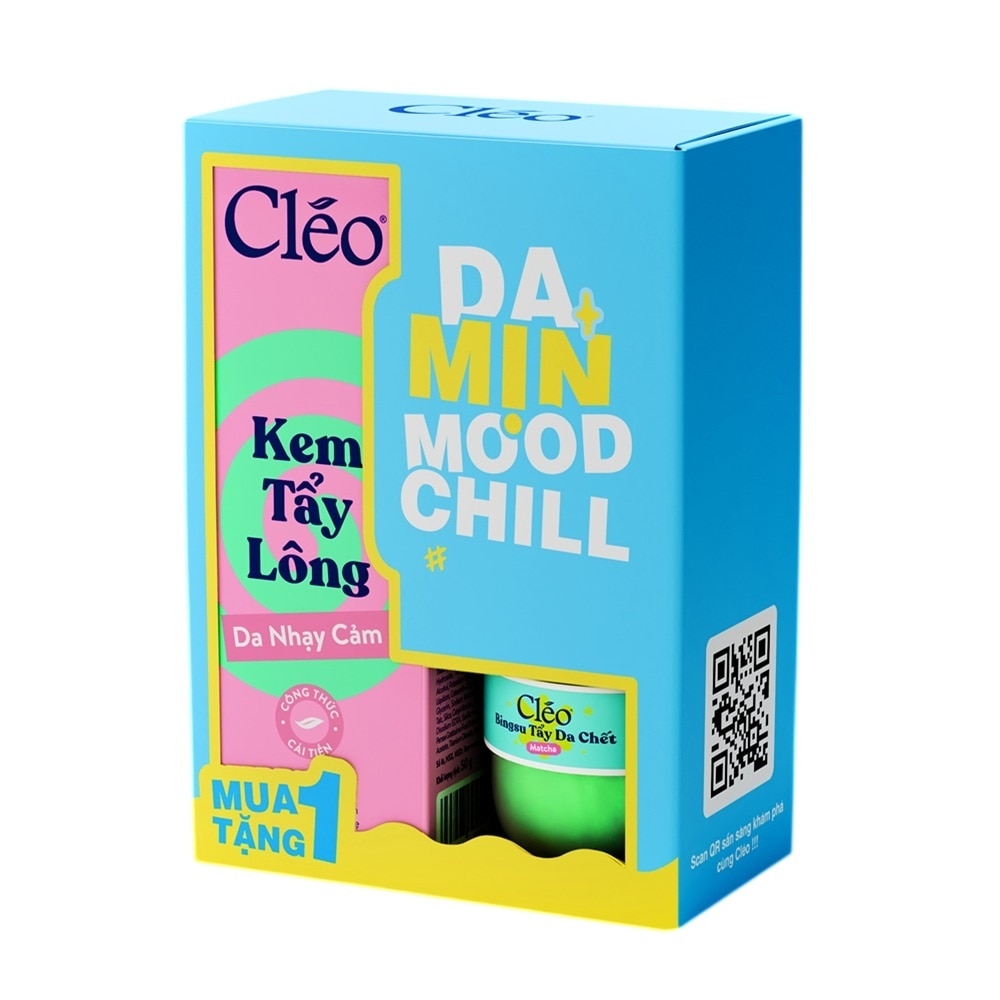 Combo Cléo (Kem Tẩy Lông Cho Da Nhạy Cảm 50g + Tẩy Tế Bào Chết Toàn Thân Bingsu Scrub Matcha 50g)
