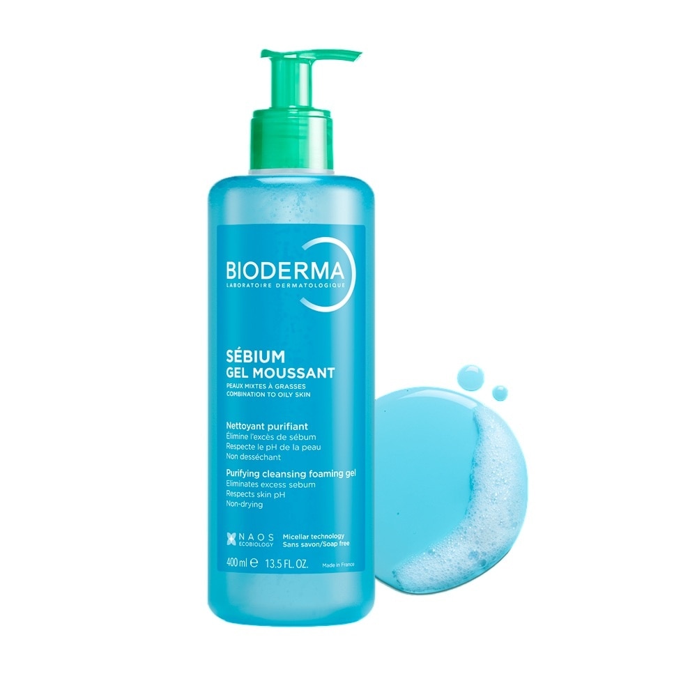 Gel Rửa Mặt Bioderma Sebium Gel Moussant (Pump Bottle) Cho Da Hỗn Hợp Và Da Dầu 400ml