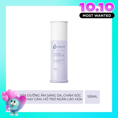D PROGRAM Sữa Dưỡng D Program Ngăn Ngừa Lão Hóa Cho Da Nhạy Cảm Vitalizing Clear Emulsion 100ml image
