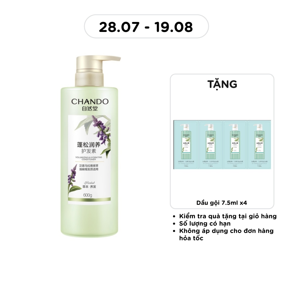 Dầu Xả Chando Himalaya Volumizing & Hydrating Conditioner Cấp Ẩm & Làm Phồng Tóc 600g