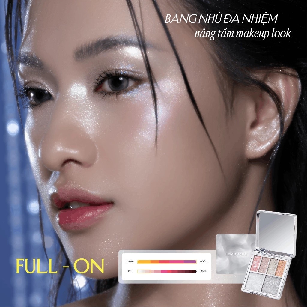 Bảng Phấn Mắt Nhũ Lemonade Aesthetic Multi-Task Palette - Full-On 9.2g