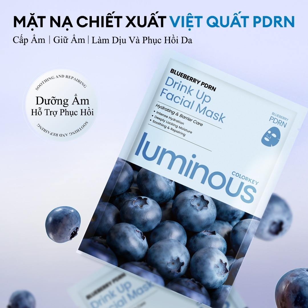 Luminous Blueberry PDRN Drink Up Facial Mask 25mlx10