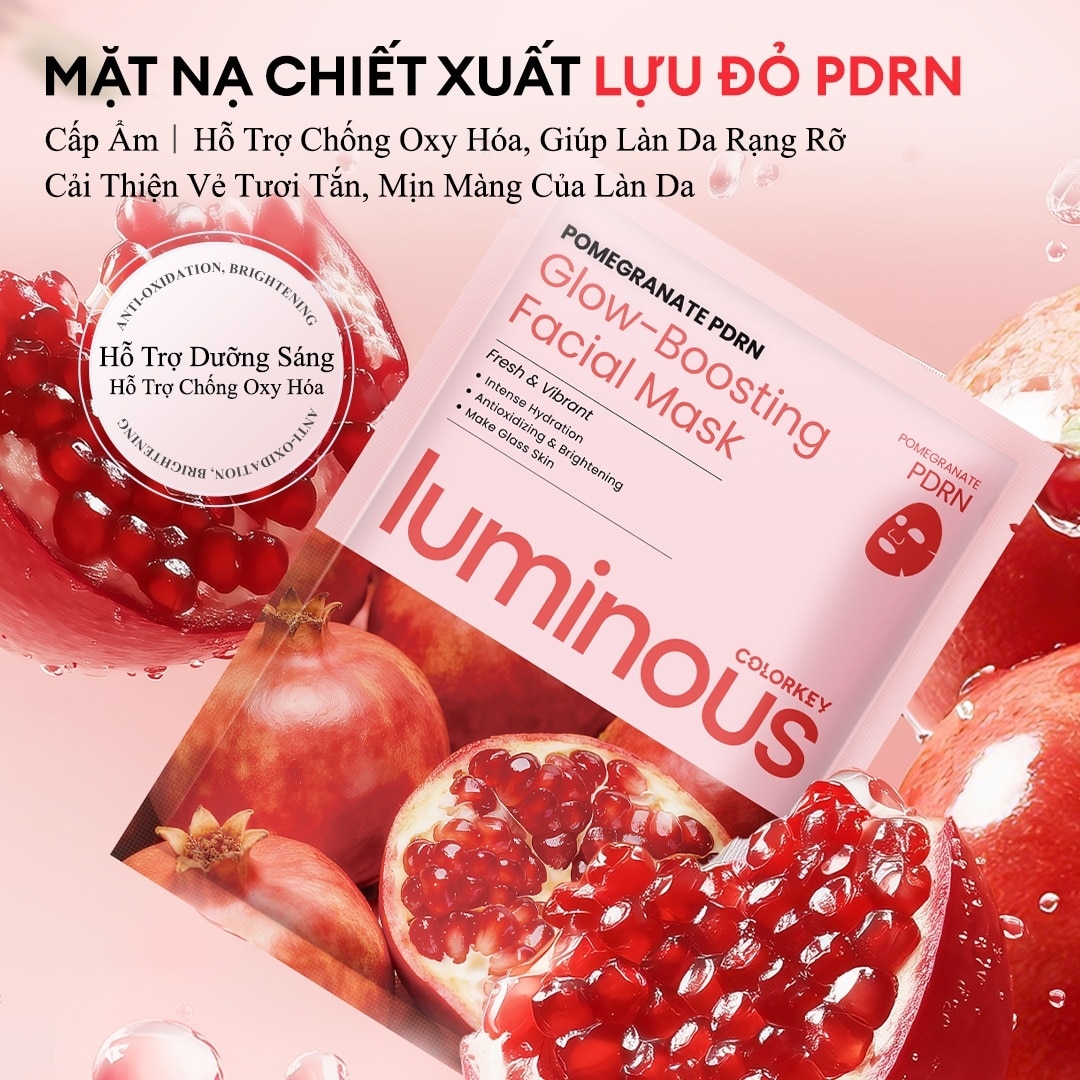Luminous Pomegranate PDRN Glow-Boosting Facial Mask 25mlx10