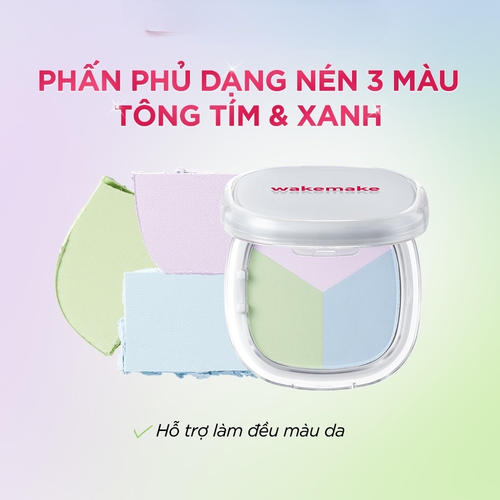 Phấn Phủ Dạng Nén Wakemake Stay Fixer Multi Color Pact 8.6g .#01 Pale Clear image
