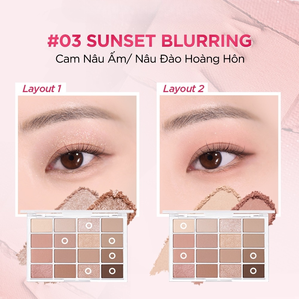 Bảng Phấn Mắt 16 ô Wakemake Soft Blurring Eye Palette 14g . image