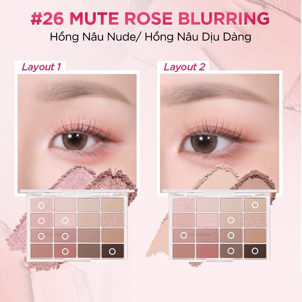 Bảng Phấn Mắt 16 ô Wakemake Soft Blurring Eye Palette 14g . image