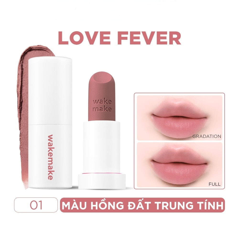 Son Thỏi Wakemake Soft Blurring Balm Stick 3.5g .#01 Love Fever