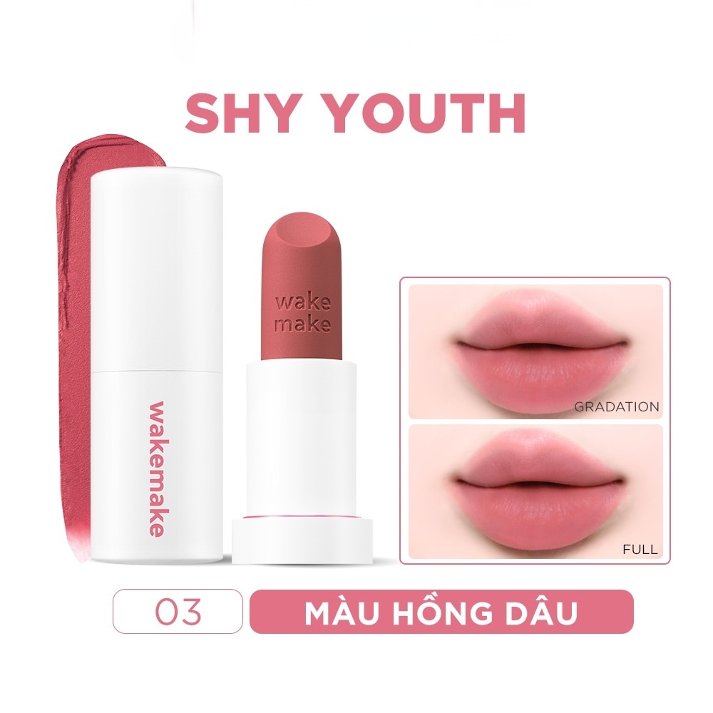 Son Thỏi Wakemake Soft Blurring Balm Stick 3.5g .#03 Shy Youth