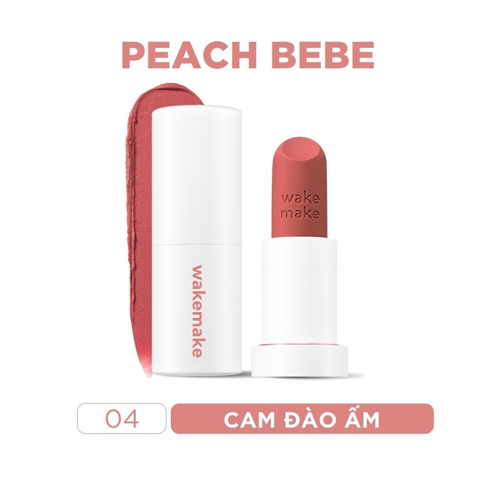 Son Thỏi Wakemake Soft Blurring Balm Stick 3.5g .#04 Peach Bebe
