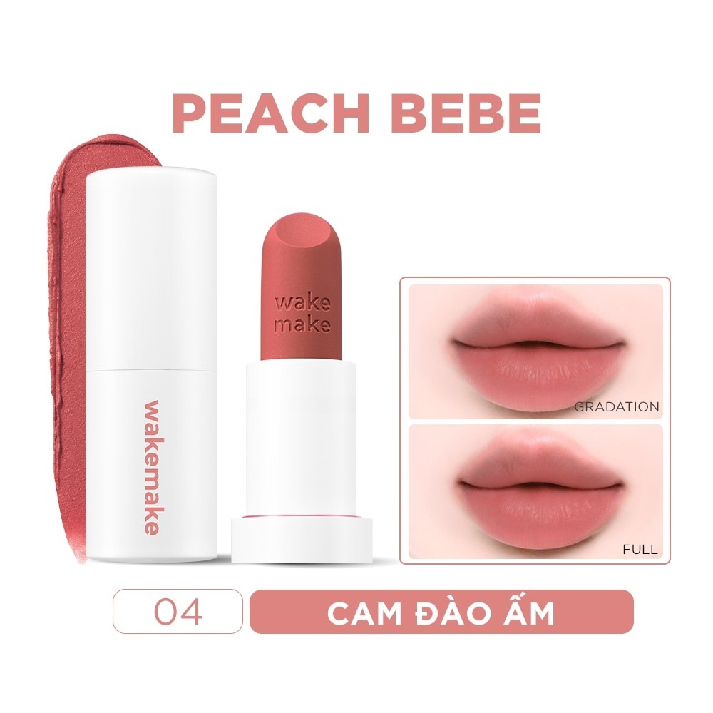 Son Thỏi Wakemake Soft Blurring Balm Stick 3.5g .#04 Peach Bebe