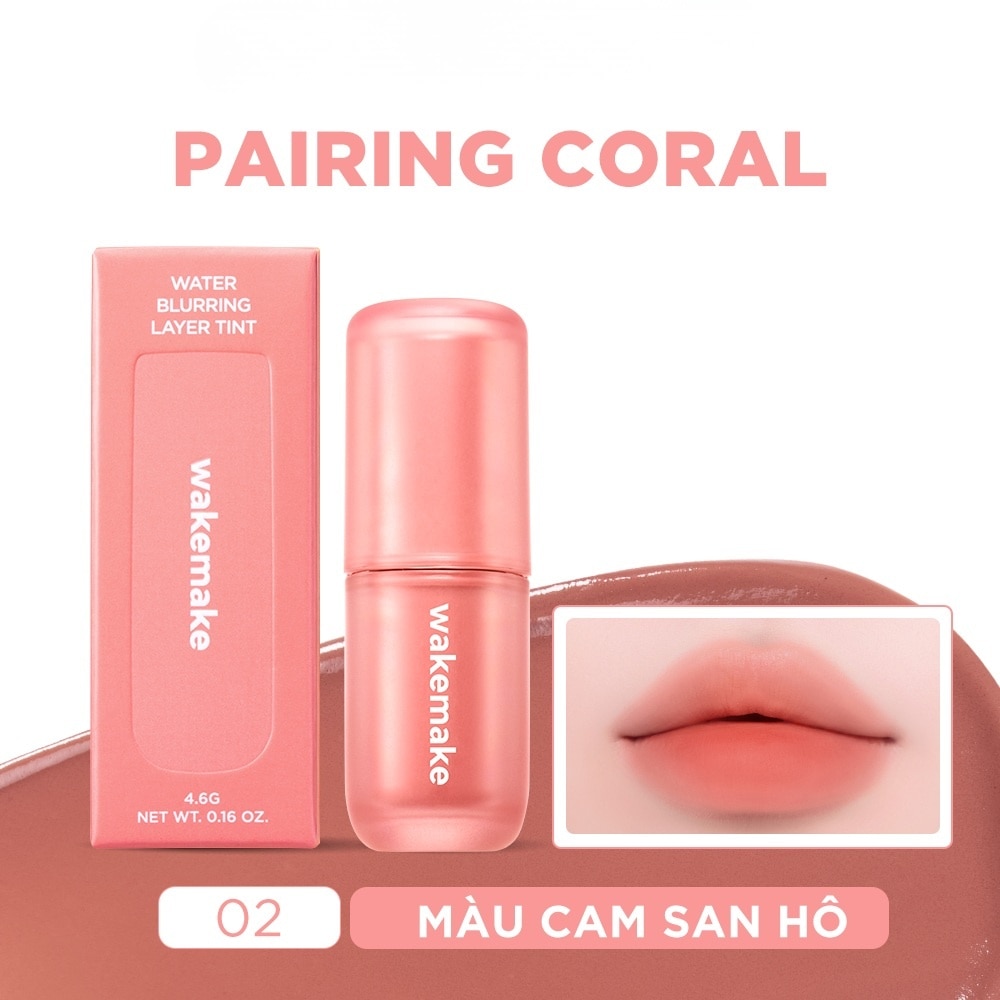 Son Kem Wakemake Water Blurring Layer Tint 4.6g .#02 Pairing Coral image