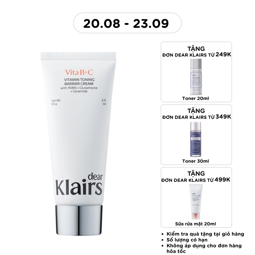 Kem Dưỡng Dear Klairs Vitamin Toning Barrier Cream 60g image
