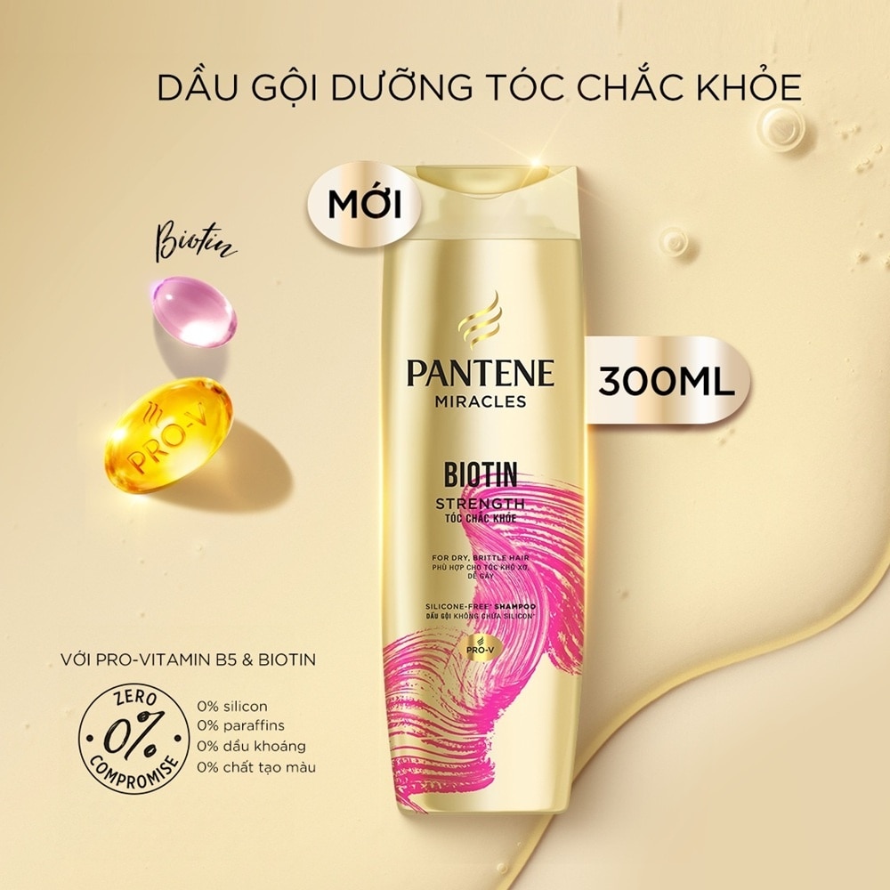 Pantene Miracles Biotin Strength Silicone-Free Shampoo 300ml