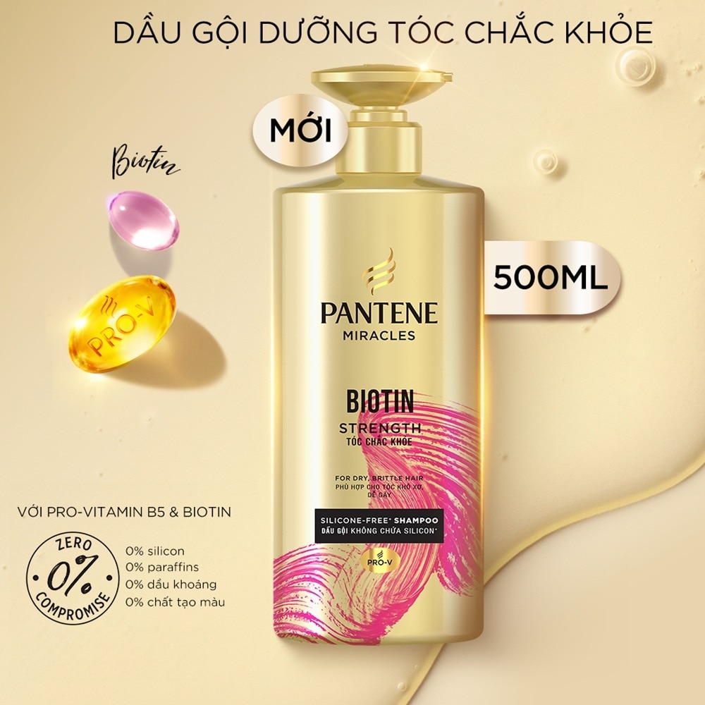Pantene Miracles Biotin Strength Silicone-Free Shampoo 500ml