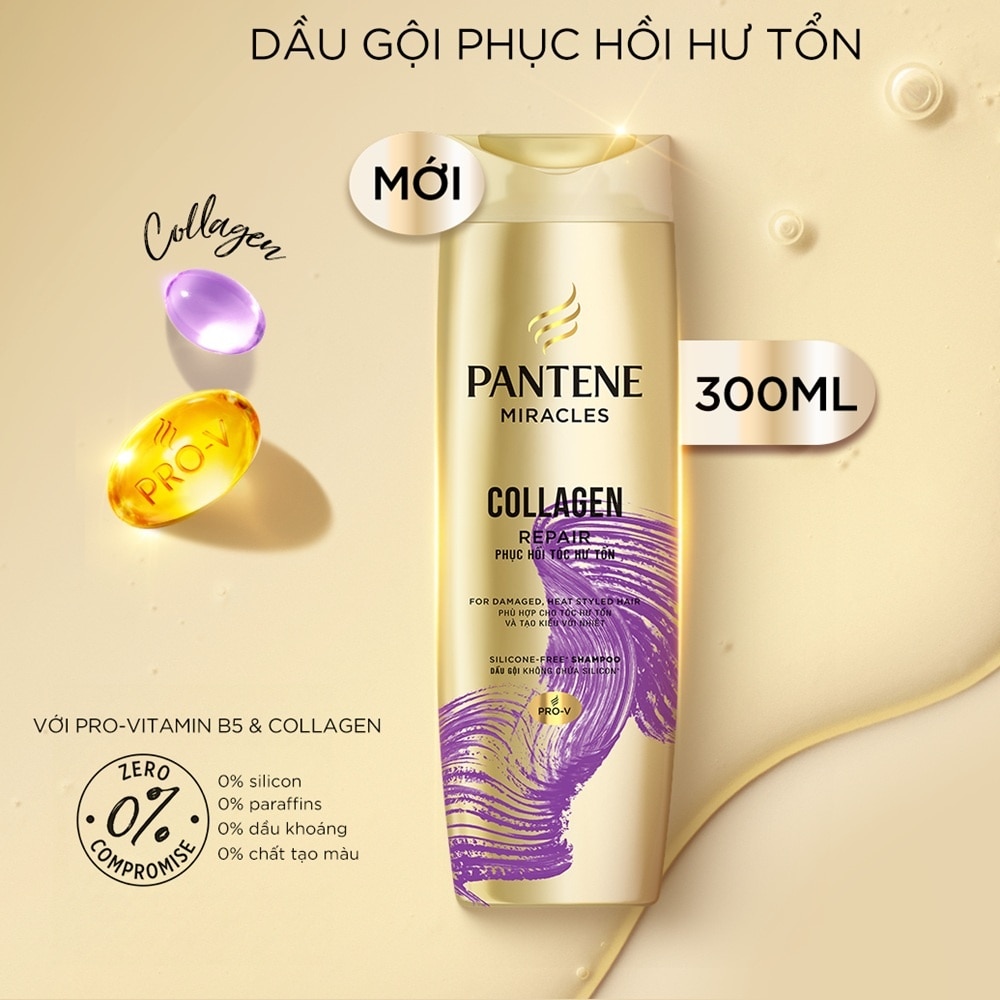 Pantene Miracles Collagen Repair Silicone-Free Shampoo 300ml
