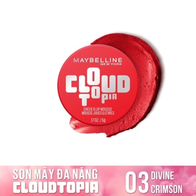 MAYBELLINE NEW YORK - Maybelline Cloudtopia Cheek & Lip Mousse 5g .#03 Divine Crimson