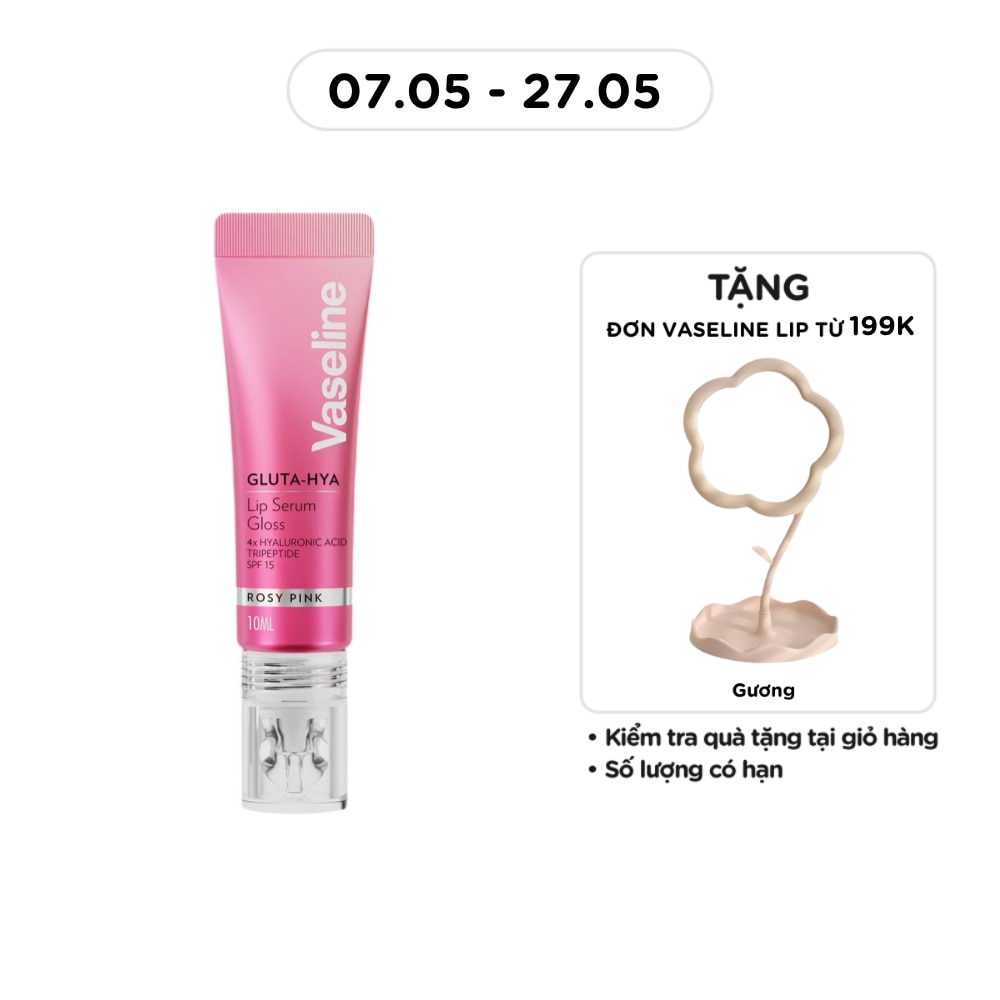 Son Dưỡng Vaseline Gluta-Hya Lip Serum Gloss 10ml .#Rosy Pink