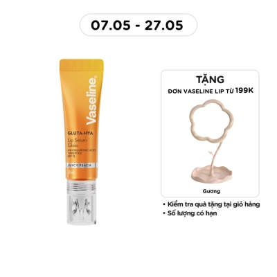 VASELINE - Son Dưỡng Vaseline Gluta-Hya Lip Serum Gloss 10ml .#Juicy Peach