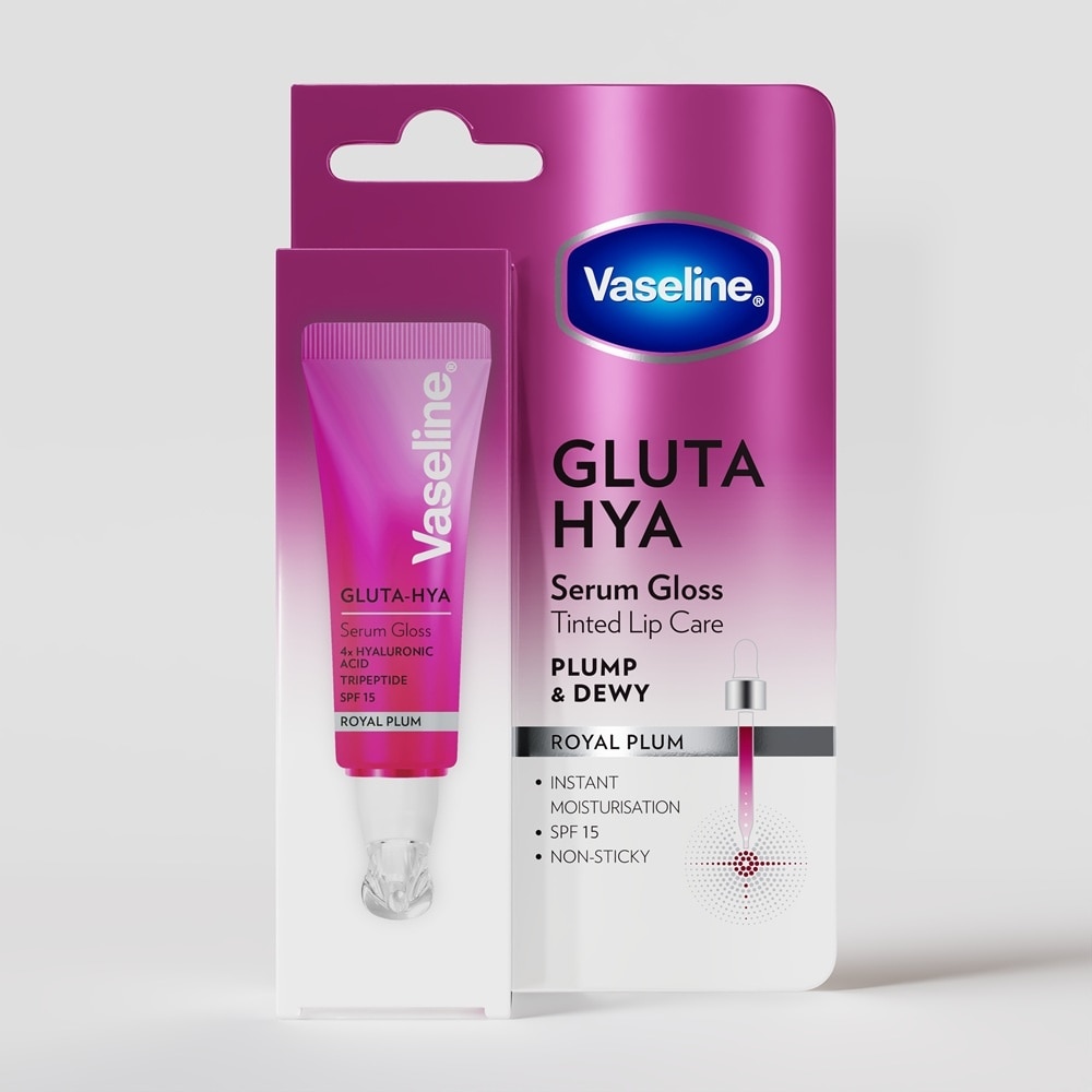 Vaseline Gluta-Hya Lip Serum Gloss 10ml .#Royal Plum