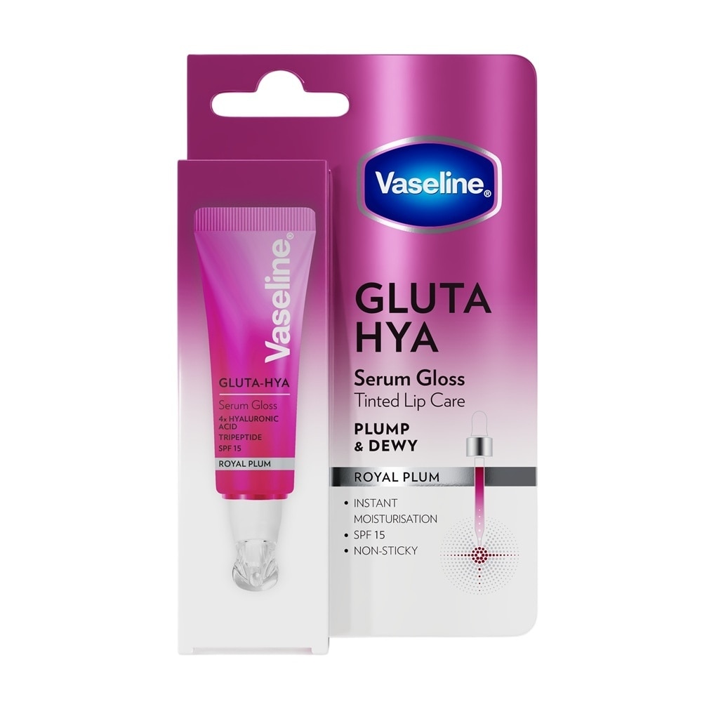 Vaseline Gluta-Hya Lip Serum Gloss 10ml .#Royal Plum