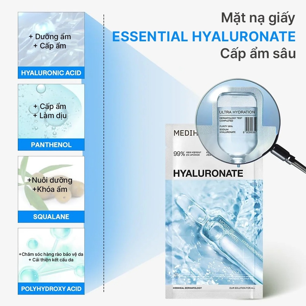 Mặt Nạ Mediheal Hyaluronate Essential Mask Ultra Hydration 24ml