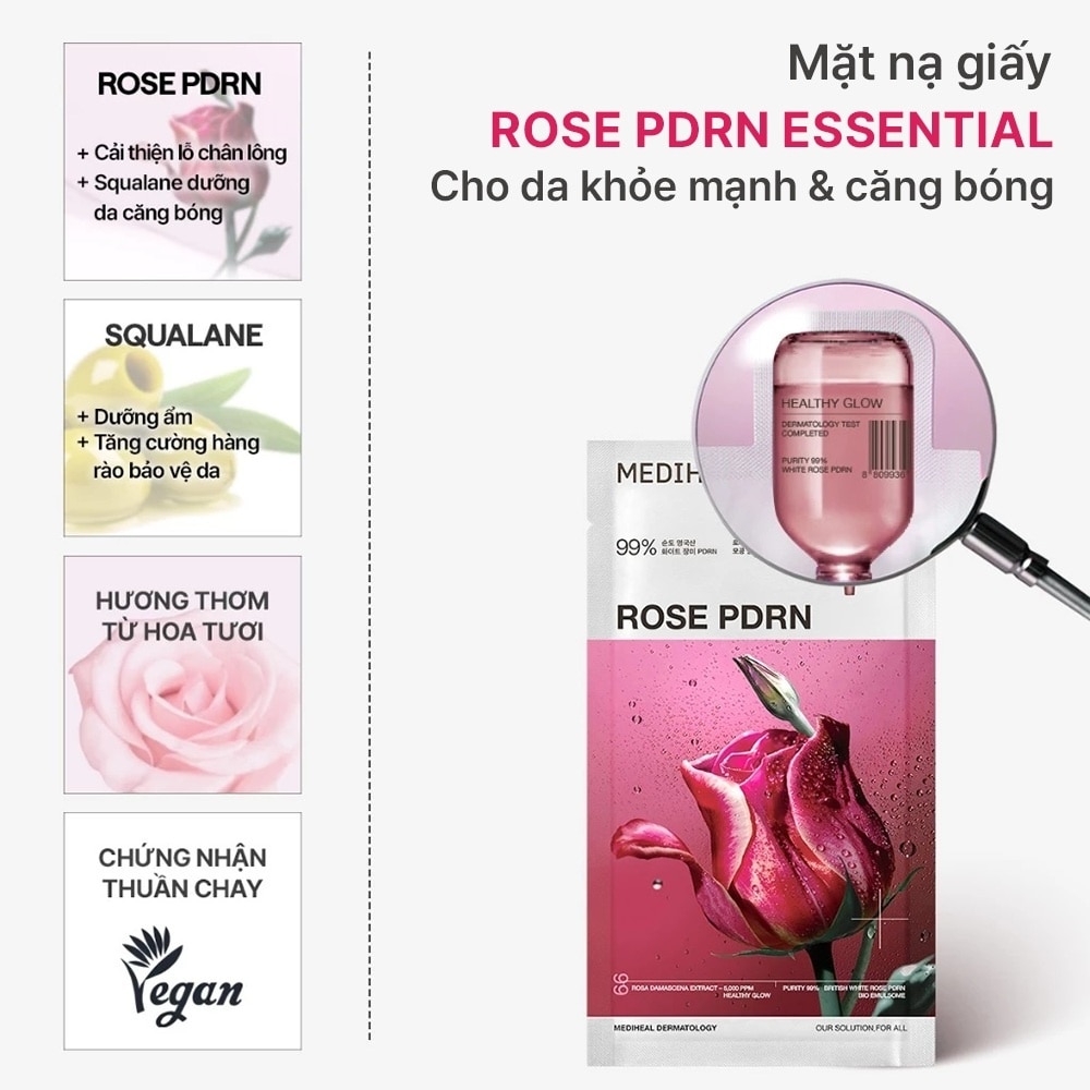 Rose PDRN Essential Mask Healthy Glow 24ml