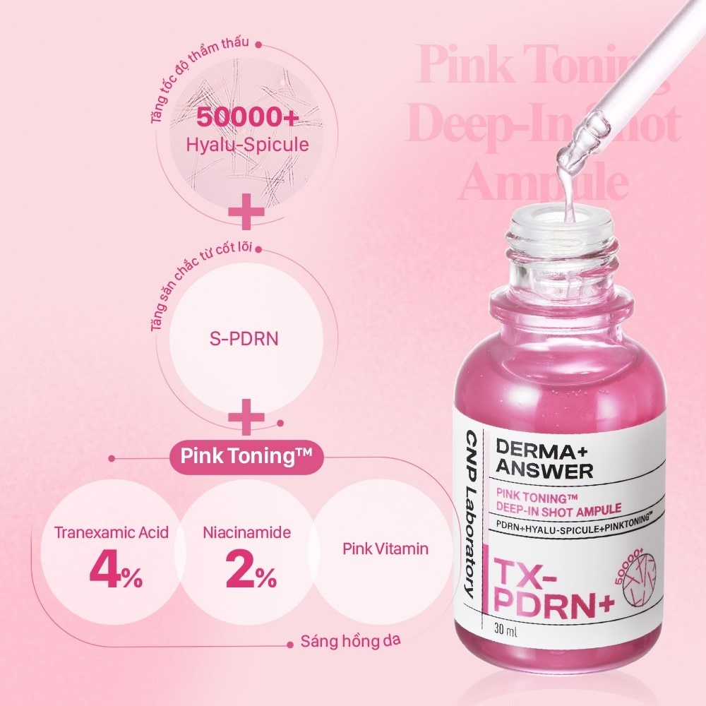 Tinh Chất Dưỡng Sáng CNP Derma Answer Pink Toning™ Deep In Shot Ampule 15ml image