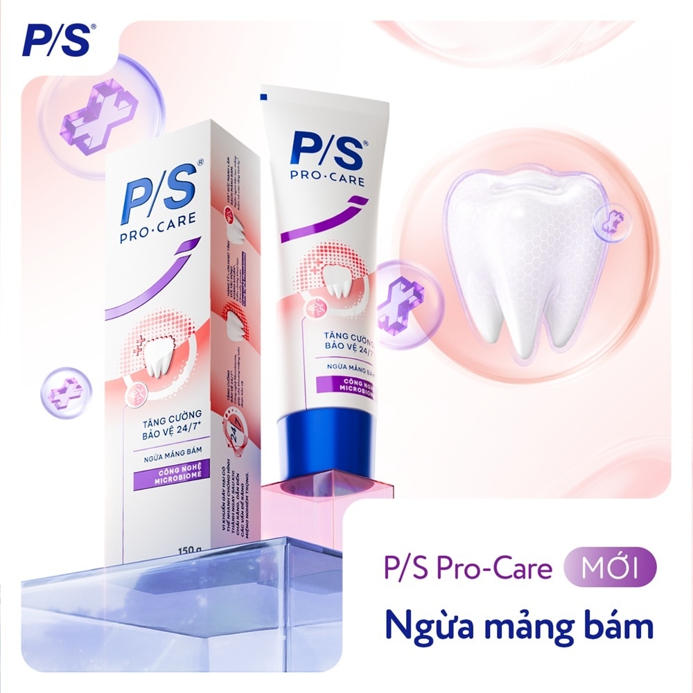 Kem Đánh Răng P/S Pro Care Tăng Cường Bảo Vệ 24/7 Ngừa Mảng Bám 150g