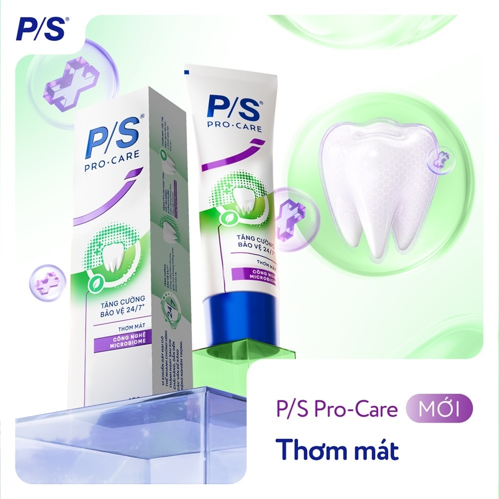 Kem Đánh Răng P/S Pro Care Tăng Cường Bảo Vệ 24/7 Thơm Mát 150g