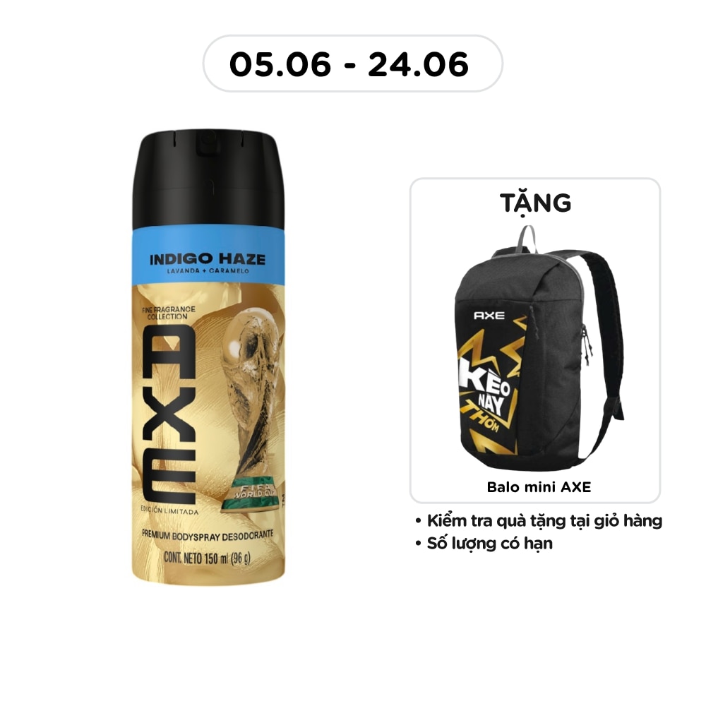Xịt Ngăn Mùi Axe Hương Nước Hoa Indigo Haze Premium Bodyspray Desodorante 150ml