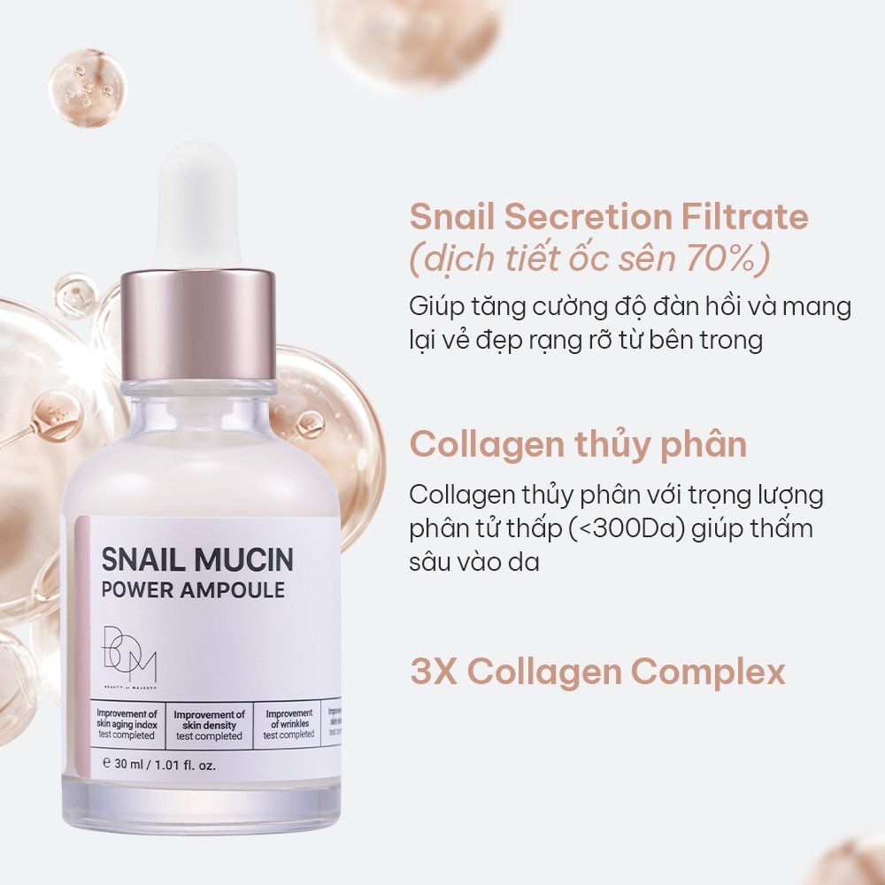 BOM Snail Mucin Power Ampoule 30ml