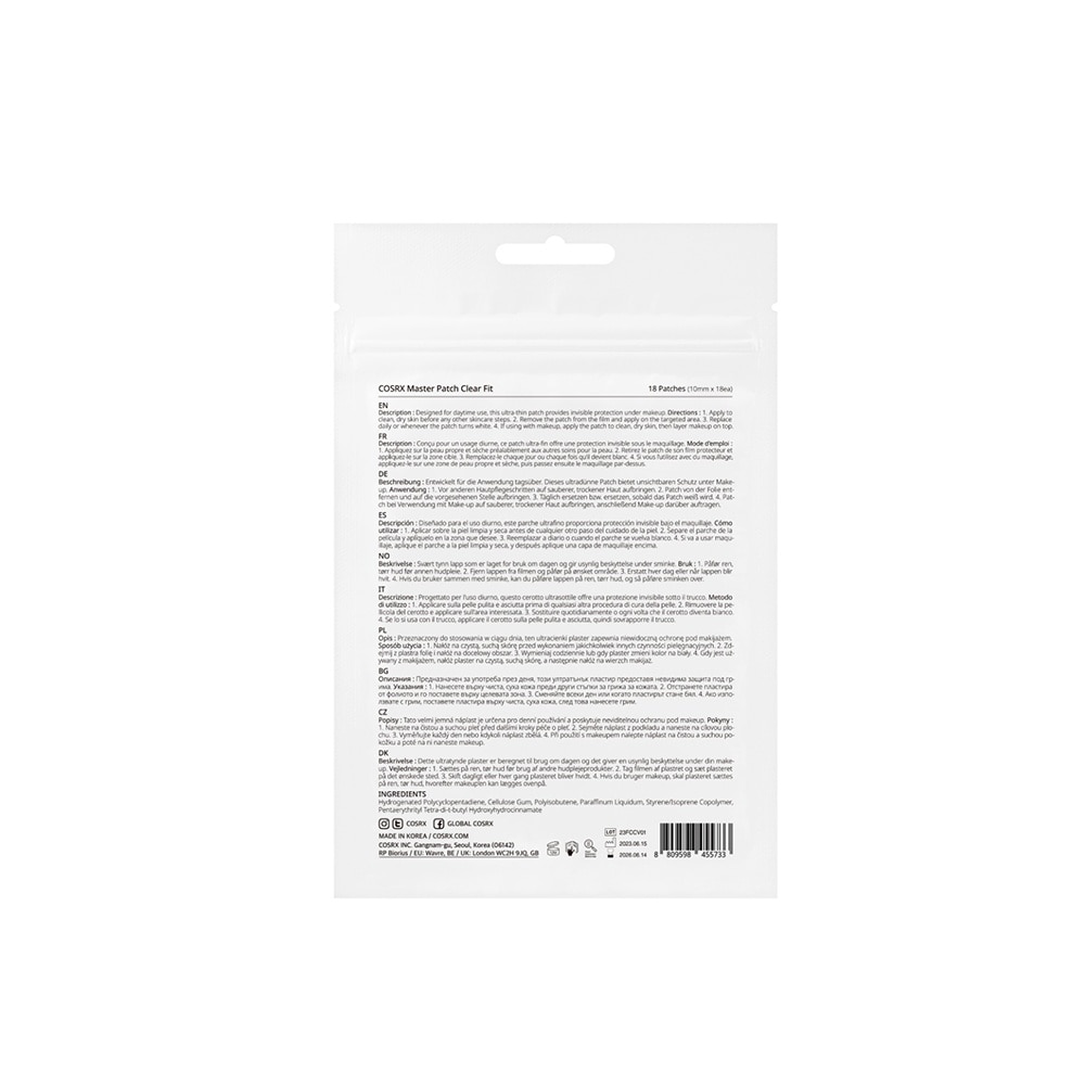 Cosrx Master Patch Clear Fit 18pcs