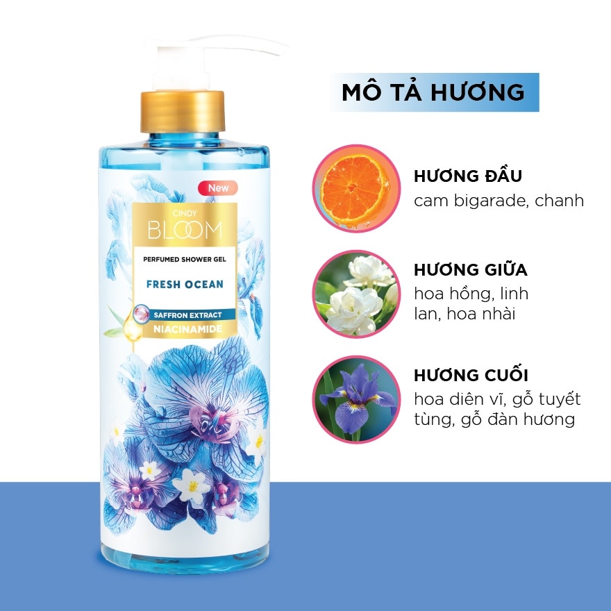 Sữa Tắm Nước Hoa Cindy Bloom Fresh Ocean 640g