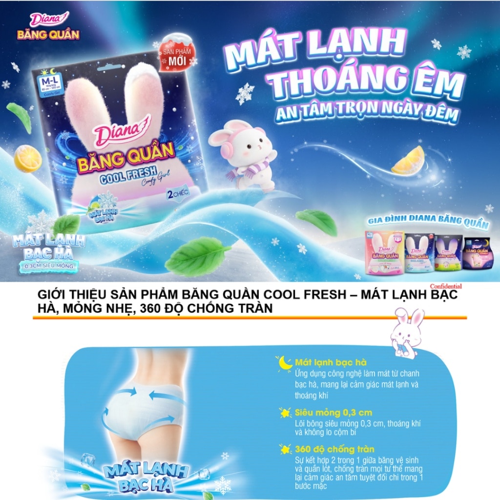 Băng Vệ Sinh Dạng Quần Diana Comfy Girl Cool Fresh Size M-L 2Chiếc