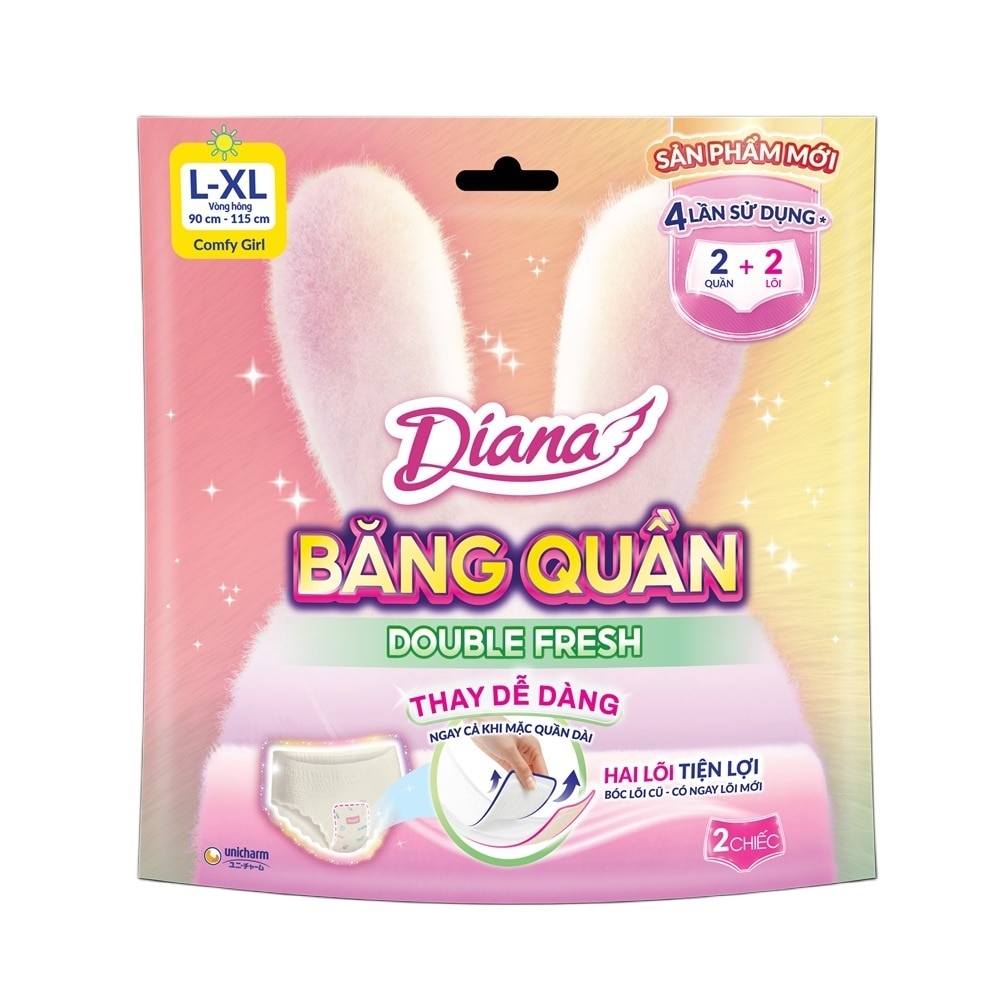 Diana Panty Pads DoubleFreshSize L-XL 2Chiếc