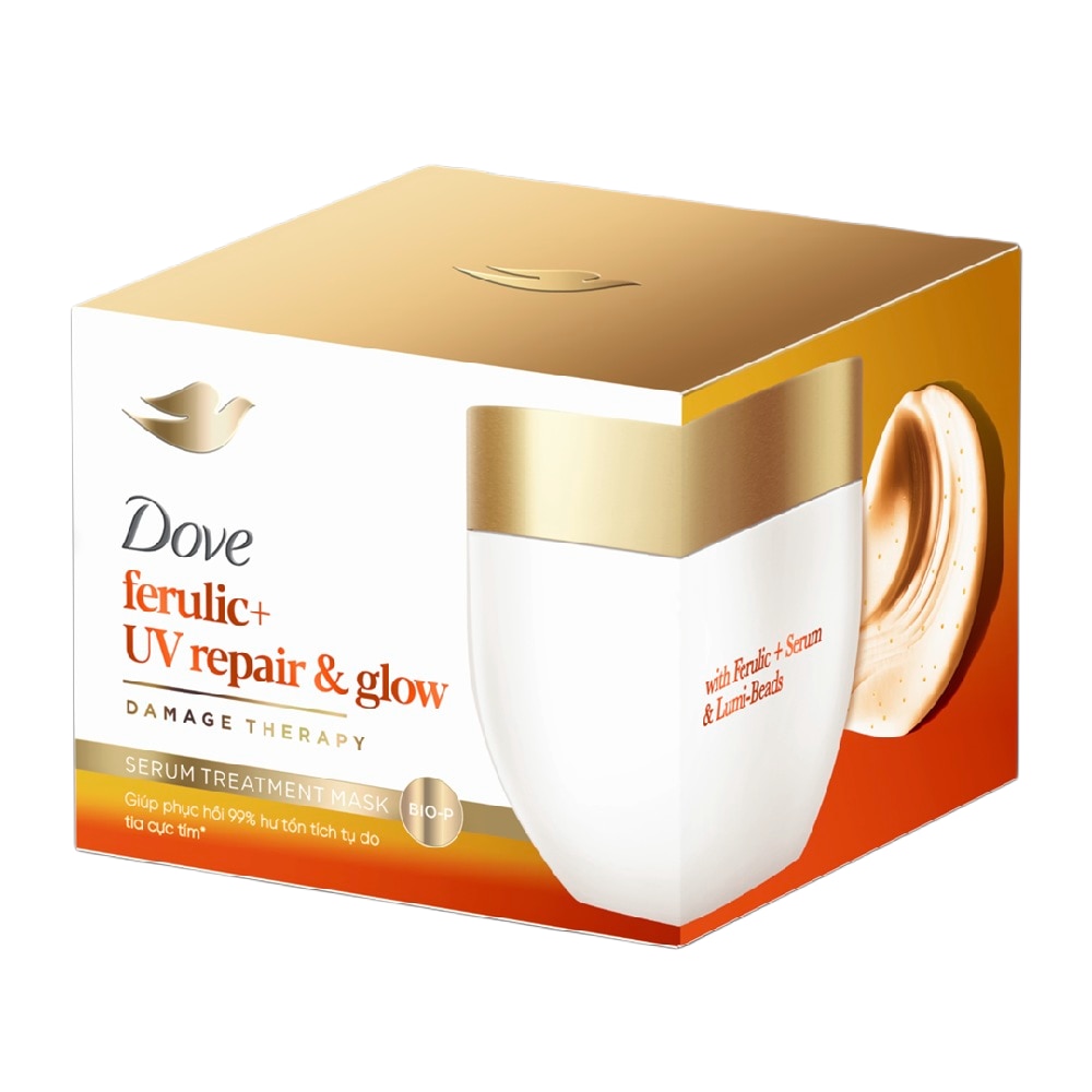 Kem Ủ Tóc Dove Ferulic+ UV Repair & Glow Damage Therapy Serum Treatment Mask 300ml