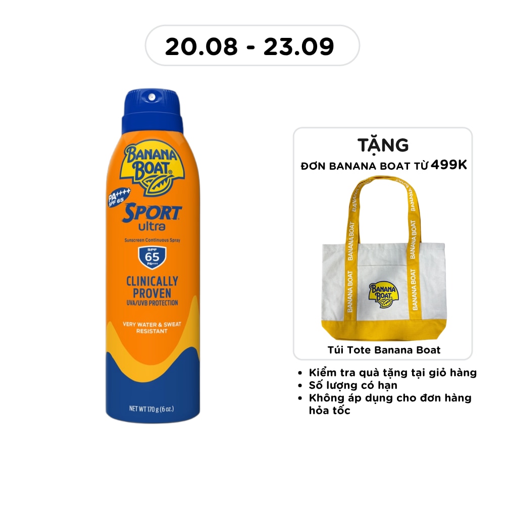 Xịt Chống Nắng Banana Boat Sport Ultra Sunscreen Continuous Spray SPF65 PA++++ 170g image