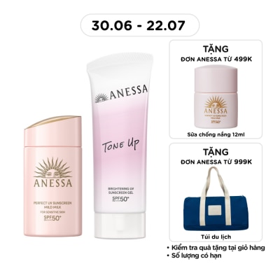 ANESSA - Combo Chống Nắng Anessa (Sữa Chống Nắng Cho Da Nhạy Cảm 60ml + Gel Chống Nắng Nâng Tông 90g)