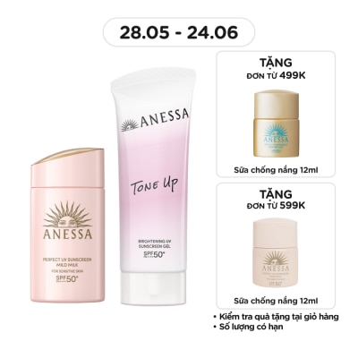ANESSA - Combo Chống Nắng Anessa (Sữa Chống Nắng Cho Da Nhạy Cảm 60ml + Gel Chống Nắng Nâng Tông 90g)