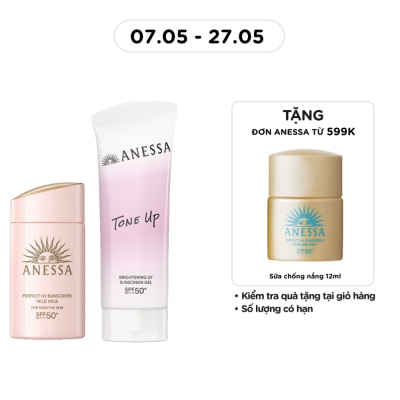 ANESSA - Combo Chống Nắng Anessa (Sữa Chống Nắng Cho Da Nhạy Cảm 60ml + Gel Chống Nắng Nâng Tông 90g)