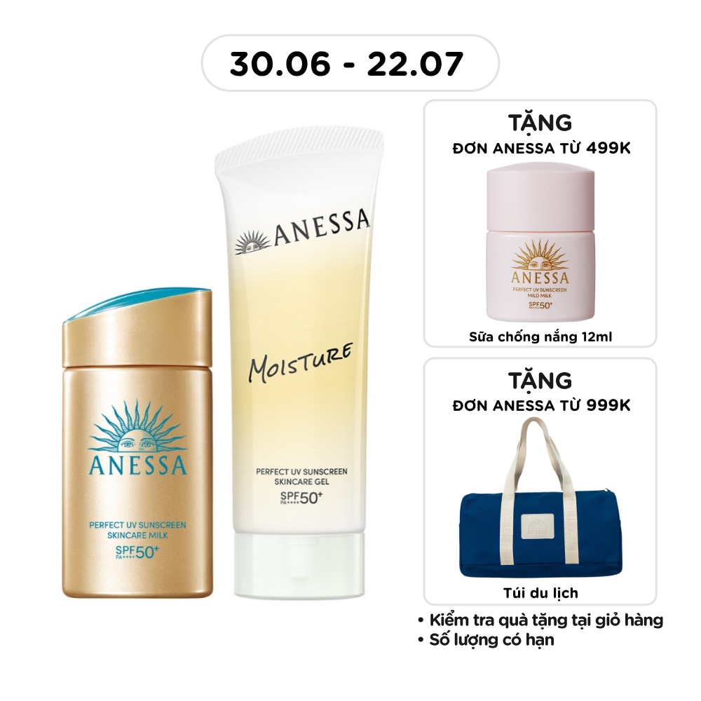 Combo Chống Nắng Anessa (Sữa Chống Nắng Dưỡng Da Kiềm Dầu 60ml + Gel Chống Nắng 90g)