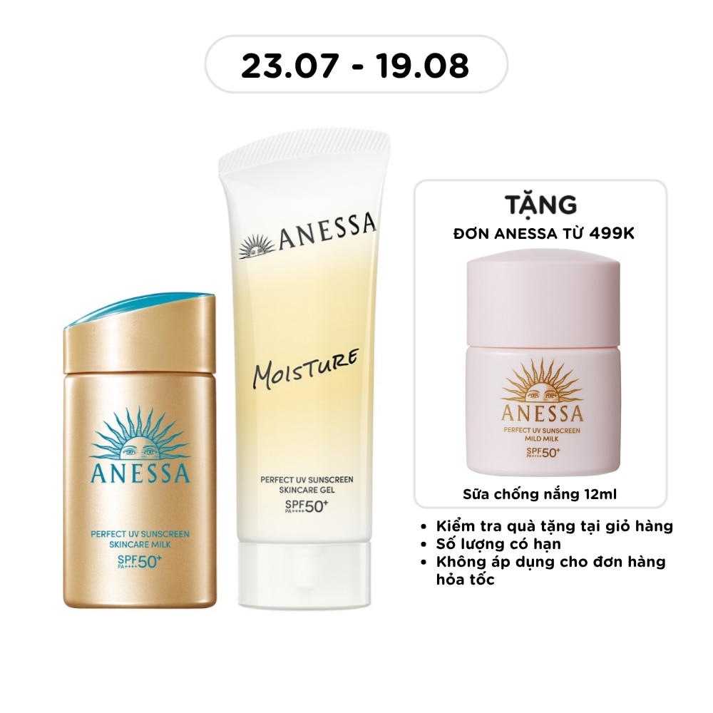 Combo Chống Nắng Anessa (Sữa Chống Nắng Dưỡng Da Kiềm Dầu 60ml + Gel Chống Nắng 90g)