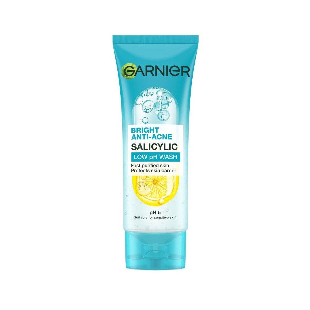 Sữa Rửa Mặt Giảm Mụn Garnier Bright Anti-Acne Salicylic Low pH Wash 100ml image