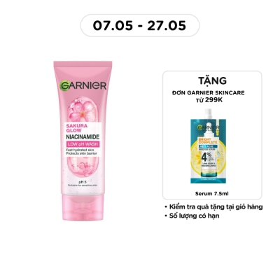 GARNIER - Sữa Rửa Mặt Garnier Sakura Glow Niacinamide Low pH Wash 100ml