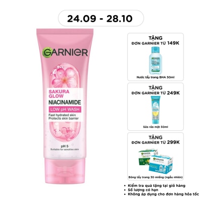 GARNIER Garnier Sakura Glow Niacinamide Low pH Wash 100ml image