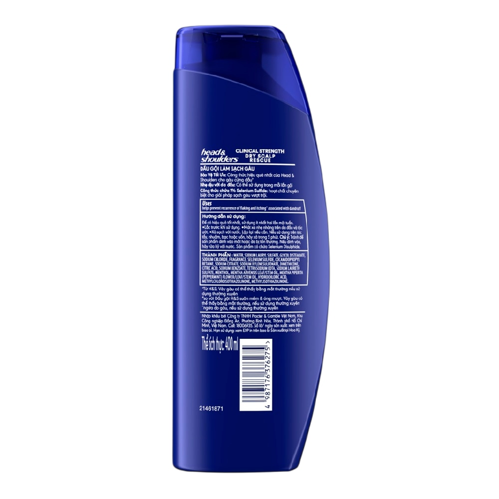 Dầu Gội Head & Shoulders Sạch Gàu Da Đầu Khô Clinical Strength Dry Scalp Rescue 400ml