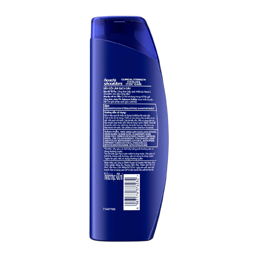 Dầu Gội Xả Head & Shoulders 2in1 Sạch Gàu Da Đầu Ngứa Clinical Strength Cooling Itch Care 400ml