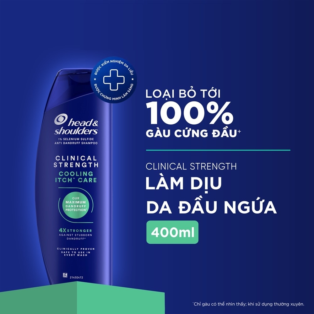 Dầu Gội Xả Head & Shoulders 2in1 Sạch Gàu Da Đầu Ngứa Clinical Strength Cooling Itch Care 400ml
