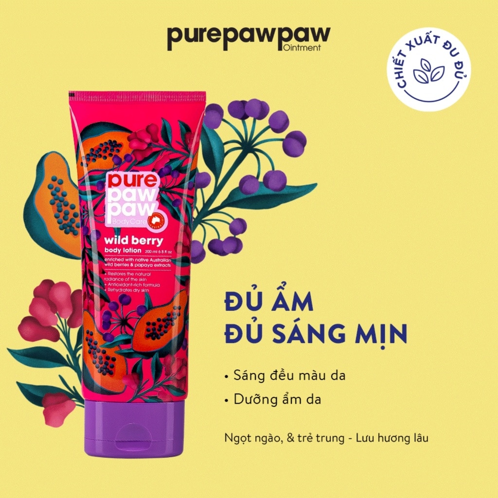 Sữa Dưỡng Thể Pure Paw Paw Wild Berry Body Lotion 200ml image
