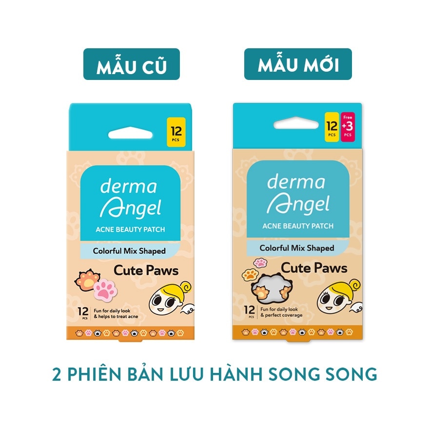 DermaAngel Acne BeautyPatch Cute Paws 12pcs image